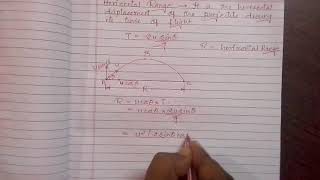 Physics : how to derive expression for horizontal range of a projectile