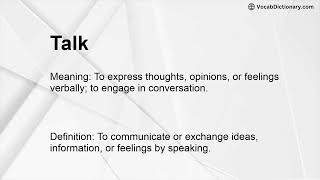 Talk Meaning