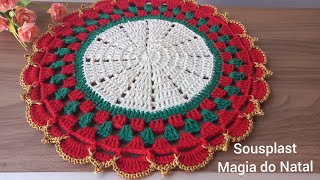 Sousplat Magia do Natal Natal em crochê #crochet #artesanato #natal natal