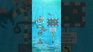 海でサメに襲われる踏切カンカン　Shark attack in the sea, Railroad crossing.#shorts