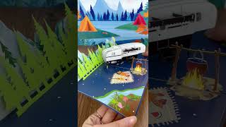Camping car 3D pop up card.