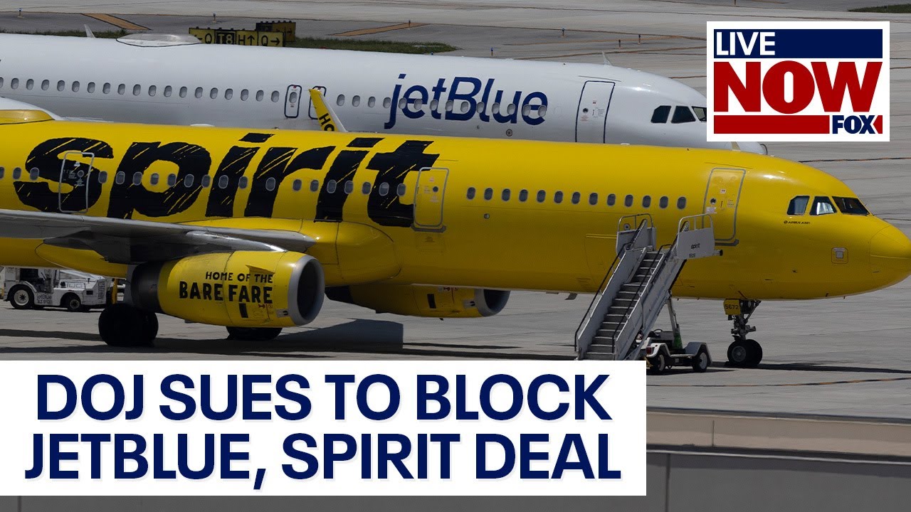 JetBlue - Spirit Merger Facing Antitrust Lawsuit By DOJ | LiveNOW From ...