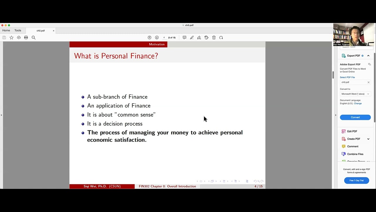 Fin302 Personal Finance Course Overview Youtube