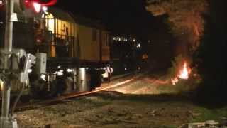 Loram Rail Grinder Shooting Sparks \u0026 Setting Fires