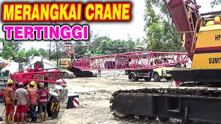 CRANE TERTINGGI....!! DIRANGKAI DI LOKASI PERBAIKAN DAM SRANDAKAN