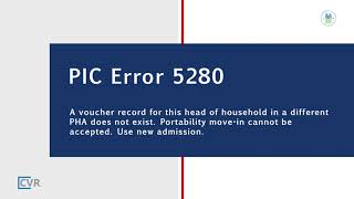 PIC Error Correction Training: PIC Error 5280 Voucher Record Video Short