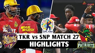 SNP vs TKR MATCH HIGHLIGHTS 2021 | St Kitts & Nevis Patriots VS Trinbago Knight Riders |CPL MATCH 27