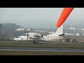 antonov 32b on delivery to xena airlines departing glasgow s runway 23 4k