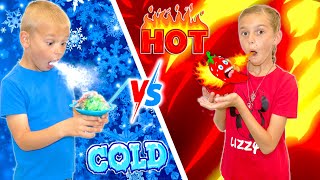FroZen Hot vs Cold Challenge with LizZy And CaNyoN!