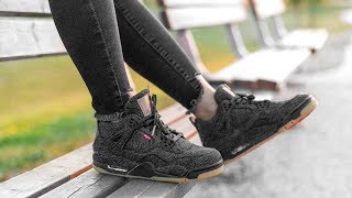 Why You SHOULDN'T MISS THIS JORDAN COLLECTION  | LEVI'S x JORDAN 4 BLACK ON FOOT REVIEW