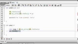 Intermediate C Tutorial 11 Stacks using STRUCTURES