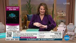Colleen Lopez Diamond Initial and Quartz Adjustable Slid...