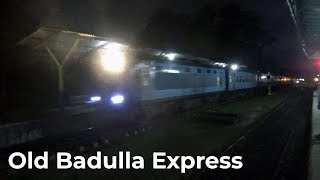 Old Badulla Express with Class S12 DMU at Kelaniya Railway Station in Sri Lanka