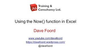 Using the Now Function in Excel