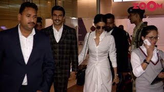 Ranveer Singh & Deepika Padukone arrive at the Mumbai Airport