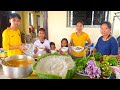 Making Namya Fish Soup with Rice Noodle for Family at Mother's Home