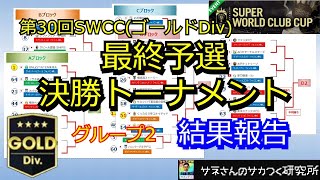 【サカつくRTW】サネさんのサカつく研究所　第130回　「第30回SWCC(ゴールドDiv　最終予選/決勝トーナメント結果報告」