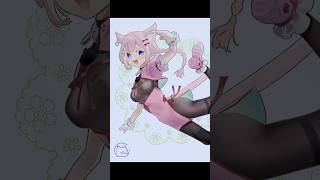 チャイナ服の女の子 イラスト描いてみた！#イラストメイキング #shorts