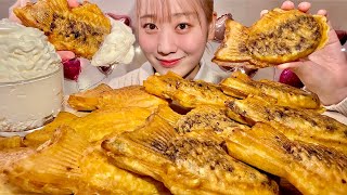 ASMR 揚げたい焼き【咀嚼音/ Mukbang/ Eating Sounds】【日本語字幕】