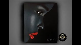 #893 Acrylic Painting Tutorial BLACK QUEEN  Easy AFRICAN ART Step by step Dark Skin Tone #africanart