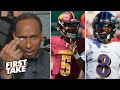 FIRST TAKE | Jayden Daniels is once-in-a-lifetime weapon in NFL - Stephen A. on Commanders vs Ravens