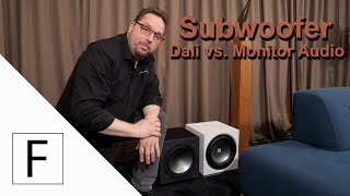 800€ Subwoofer Vergleich - Dali Sub E-12F vs. Monitor Audio Bronze W10!