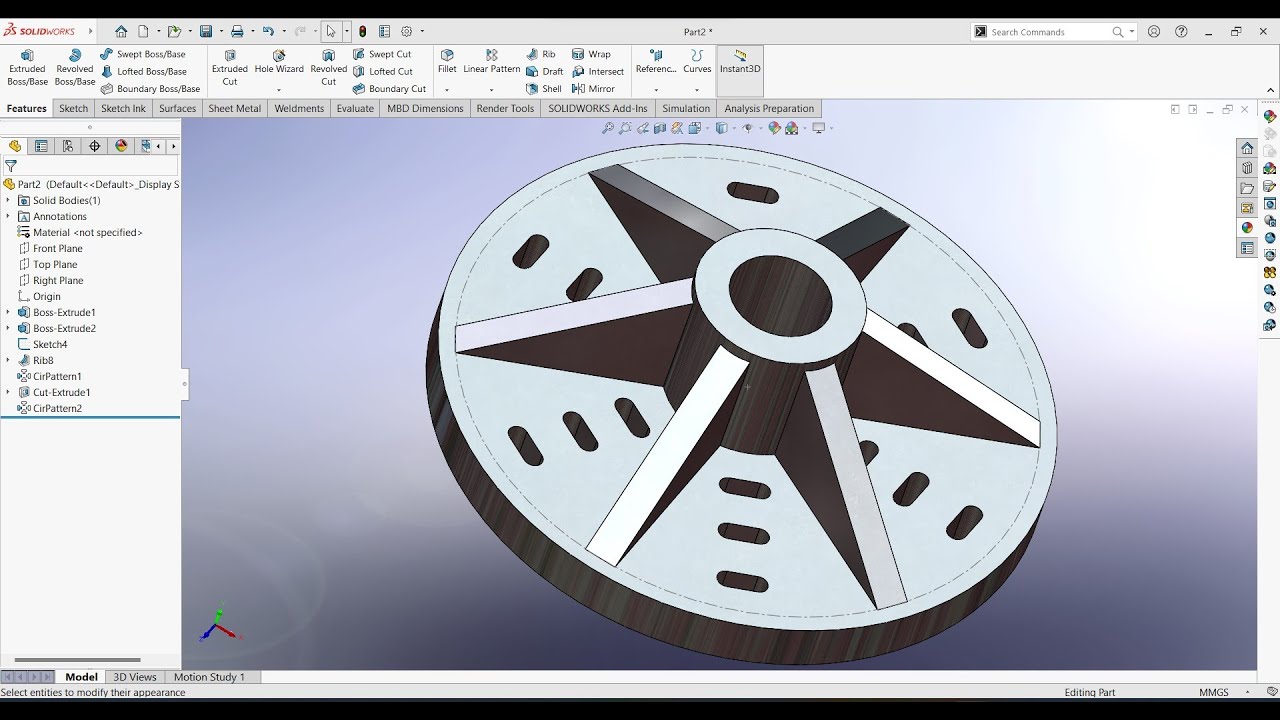 Circular Pattern Extrude Cut Solidworks At Harry Leslie Blog