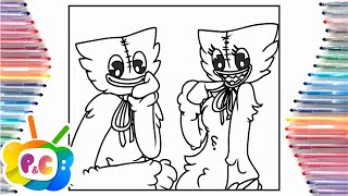 Huggy Wuggy and Kissy Missy Coloring pages /Huggy Wuggy Coloring /Cartoon - Don't Be A Stranger[NCS]
