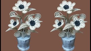 Jute Flower & Flower Vase Making With Broken Water Mug /Reuse Broken Mug/Best Out Of Waste Jute Rope