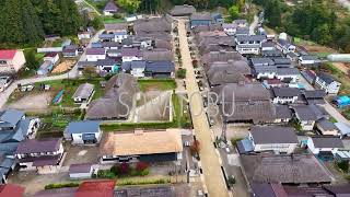 素材　大内宿　26　福島県　ドローン