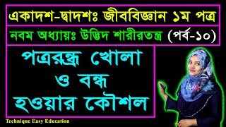 পত্ররন্ধ্র খোলা ও বন্ধ হওয়ার কৌশল || পর্ব-১০ || উদ্ভিদ শারীরতত্ত্ব | HSC Biology 1st Paper Chapter 9