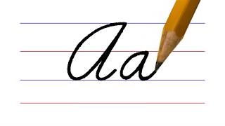 letter A, cursive handwriting practice