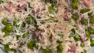 risotto con piselli e pancetta