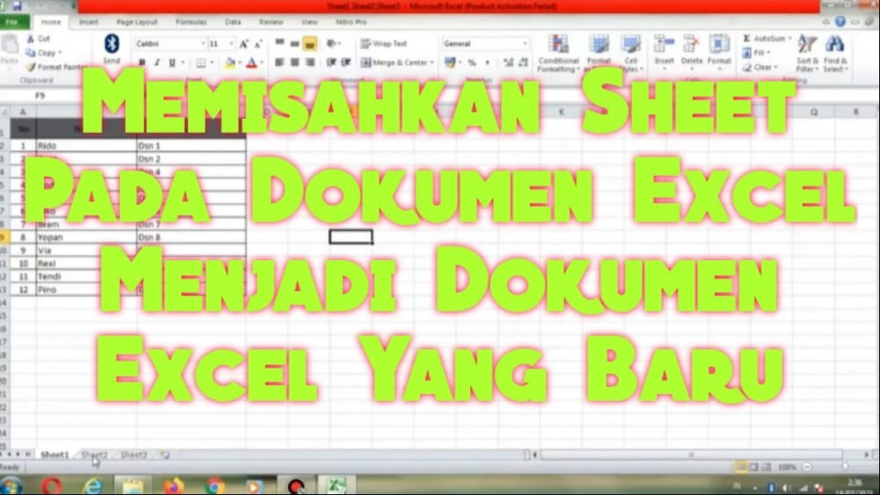 CARA Memisahkan Sheet Pada Dokumen Excel Menjadi Dokumen Excel Yang ...