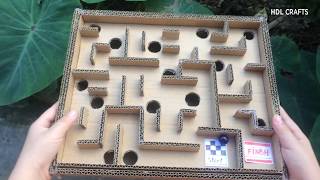 DIY How to make Marble Labyrinth Maze Board Game from Cardboard at Home | Marble Puzzle Game