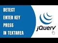 Detect Enter Key Press in Textarea using jQuery | HowToCodeSchool.com