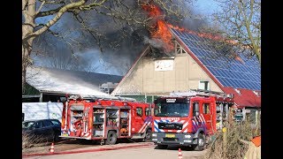 24/02/18: Brandweer Flevoland \u0026 IJsselland in actie bij Grote Uitslaande Brand in Ens