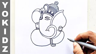 Ganesh Ji Drawing | How to make Ganesha drawing Easy