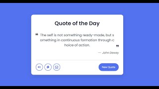 Tutorial - 1 : Random Quote Generator using HTML , CSS and Javascript