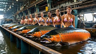 Fishermen Catch Billions of Giant Salmon Every Year Reveal Shocking Method of Catching Wild Salmon