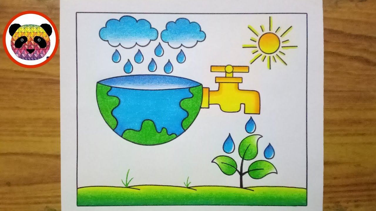 World Water Day Poster Drawing / Save Water Save Life Drawing / Save ...