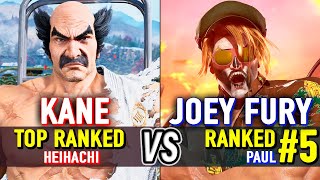 T8 🔥 KANE (Top Ranked Heihachi) vs JOEY FURY (#5 Ranked Paul) 🔥 Tekken 8 High Level Gameplay