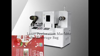 laser perforation machine make straw mouth holes on  beverage pouch bags