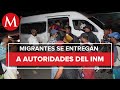 Tras avanzar 40 kilómetros, caravana migrante que salió de Tapachula se entrega al INM