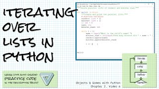 Iterating over lists in Python; Practice link! Objects & Games w/ Python Chapter 2 Video 6