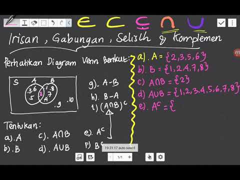 IRISAN GABUNGAN SELISIH DAN KOMPLEMEN - YouTube