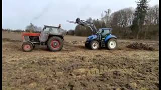 Wtopa 2022 ! Wyciąganie korzeni Zetor 8011 New Holland T5.105