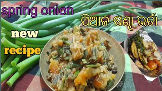 ପିଆଜ ଷଣ୍ଢା ଭର୍ତା spring onion recipe || piaja sandha bharta #newrecipe #odia #odiablog @jaspi7217