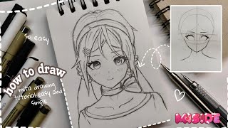 how to draw mita ♡miside ||mita drawing tutorial \\ game miside/ how to draw anime face for beginners