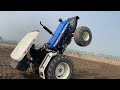 harrow testing new holland 3630 and farmtrac 6055 vs swaraj 855 🚜blue horse ka music system tut gya😢